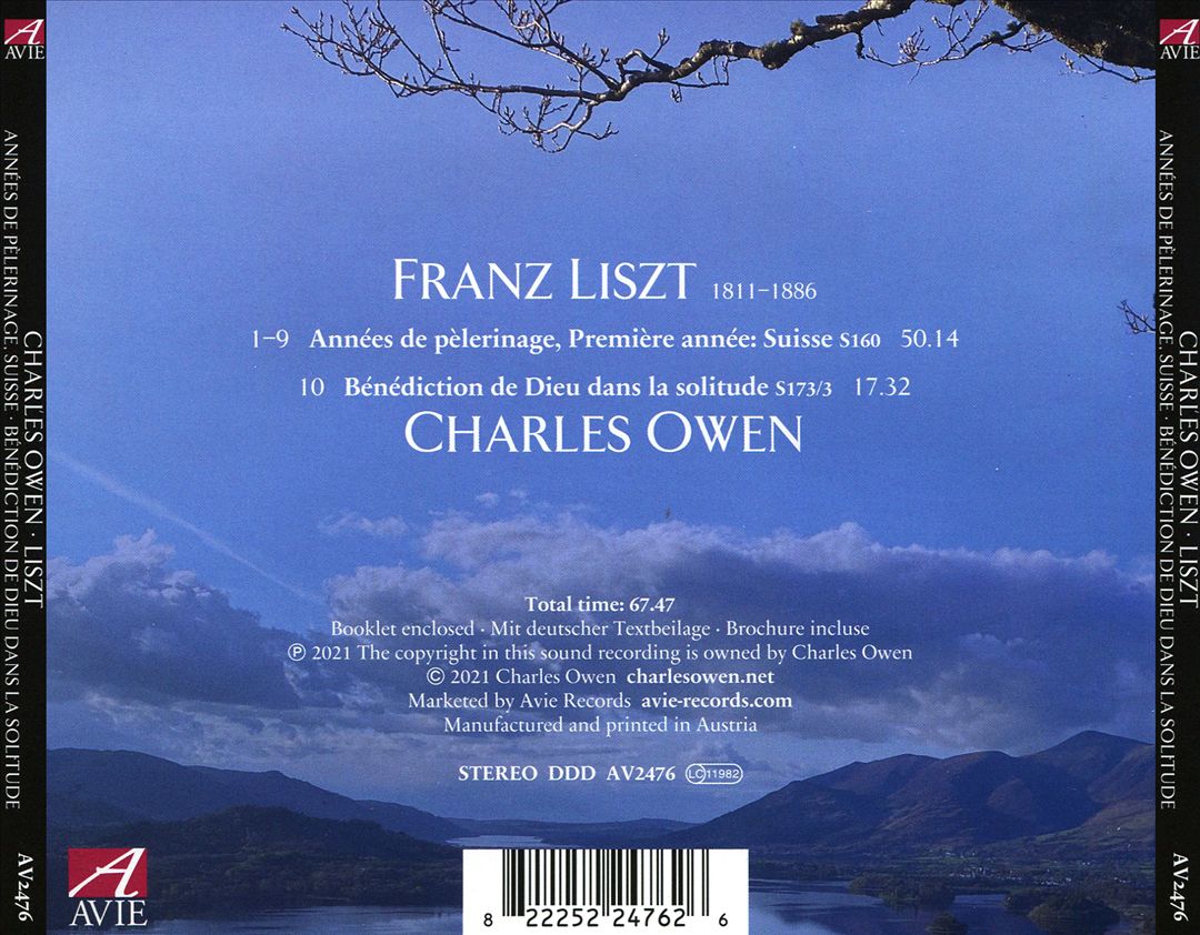 Liszt: Années de Pèlerinage, Suisse; Bénédiction de Dieu dans la solitude cover art