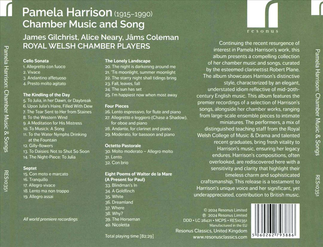 Lonely Landscape: Chamber Music and Song by Pamela Harrison cover art