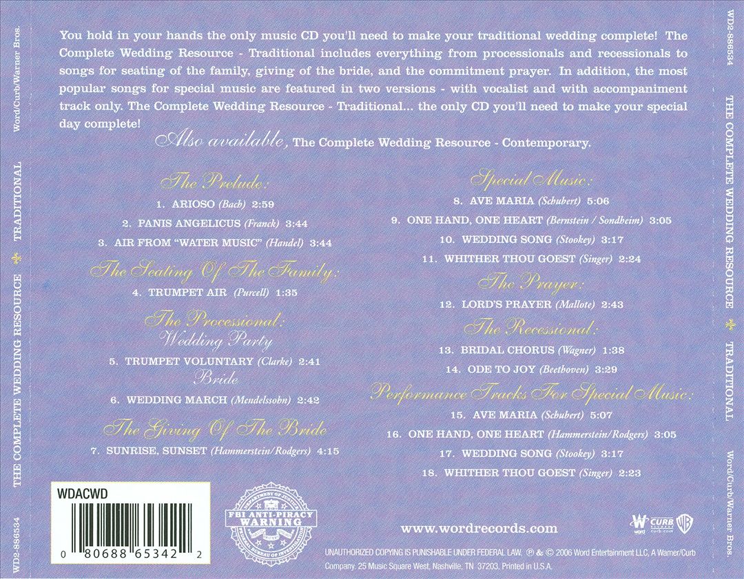 Complete Wedding Music Resource: Traditional cover art