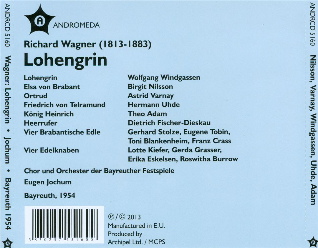 Wagner: Lohengrin, Bayreuth 1954 cover art