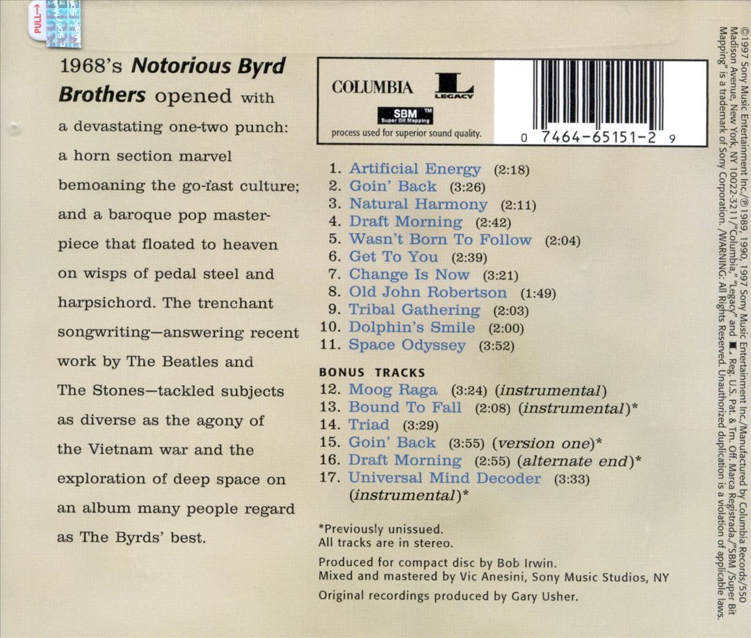 Notorious Byrd Brothers cover art