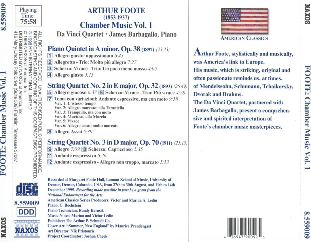Arthur Foote: Chamber Music, Vol. 1 cover art