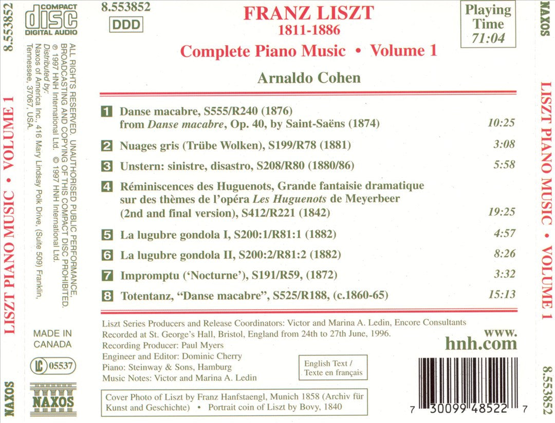 Franz Liszt: Complete Piano Music, Vol. 1 cover art