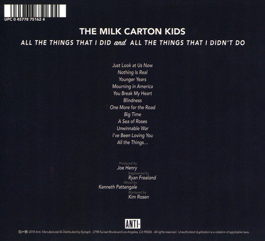 All the Things That I Did and All the Things That I Didn't Do cover art