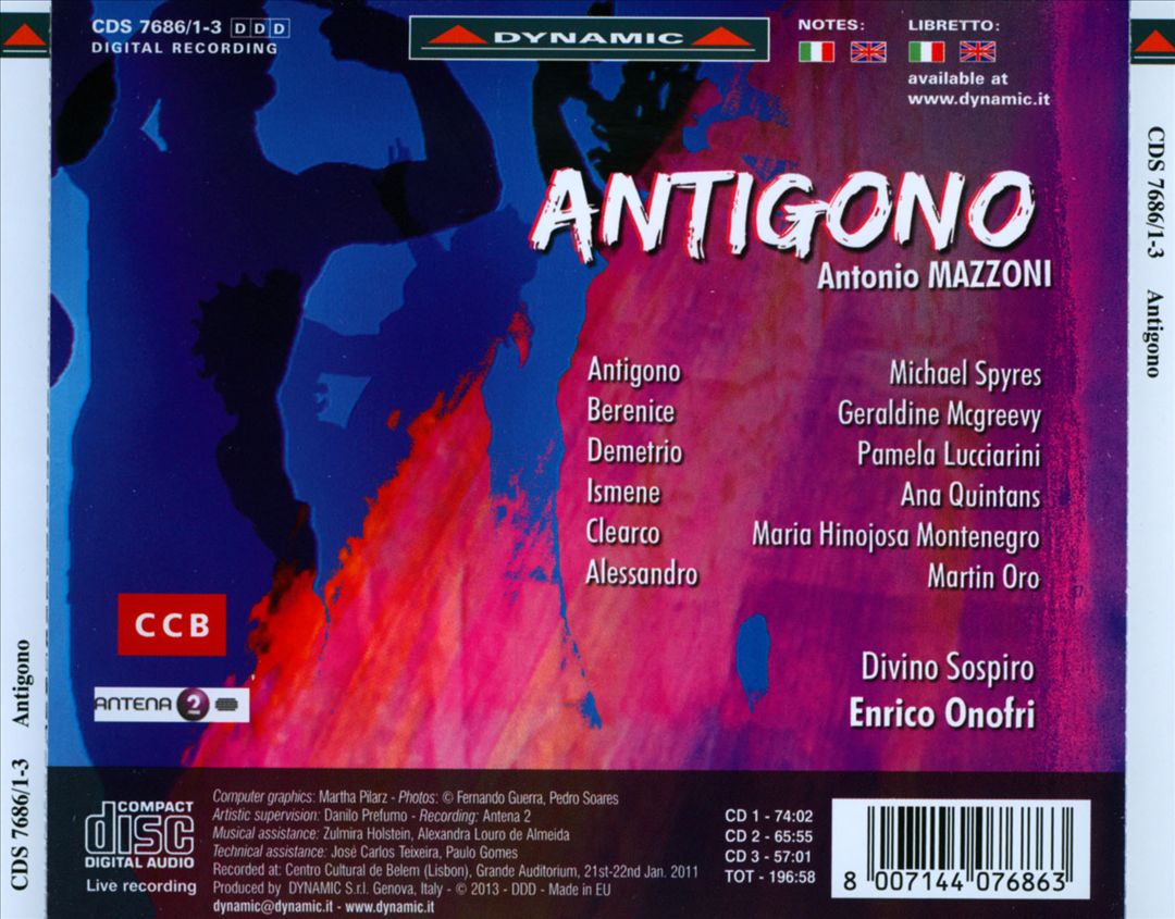 Antonio Mazzoni: Antigono cover art