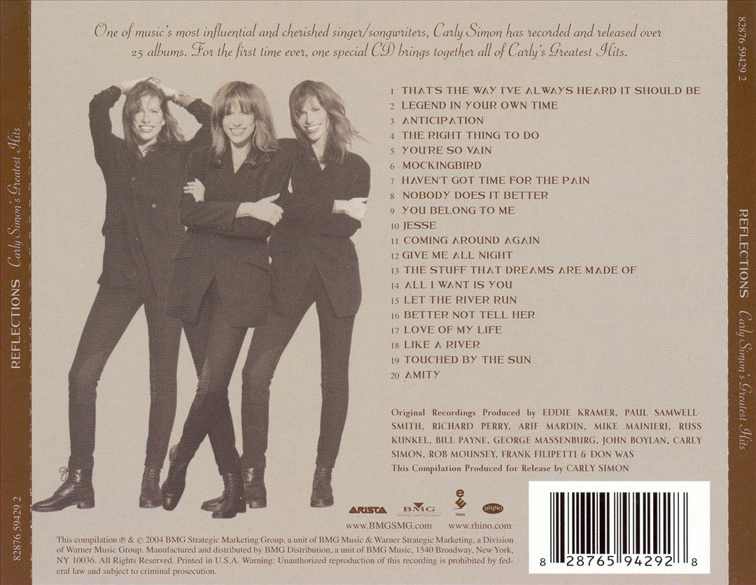 Reflections: Carly Simon's Greatest Hits cover art