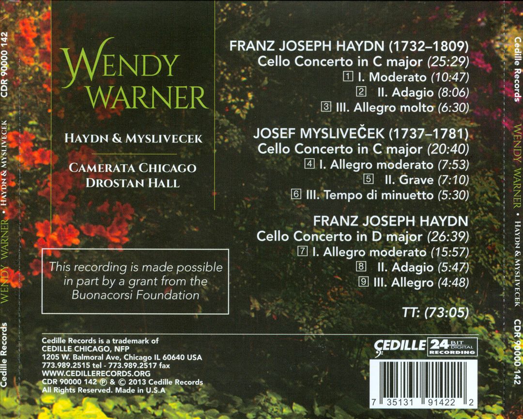 Haydn & Myslivecek: Cello Concertos cover art