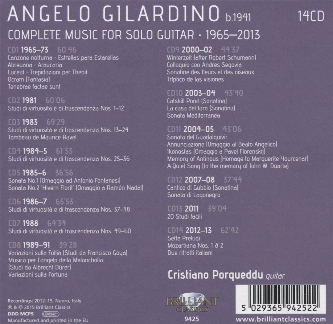 Gilardino: Complete Music for Solo Guitar - 1965-2013 cover art
