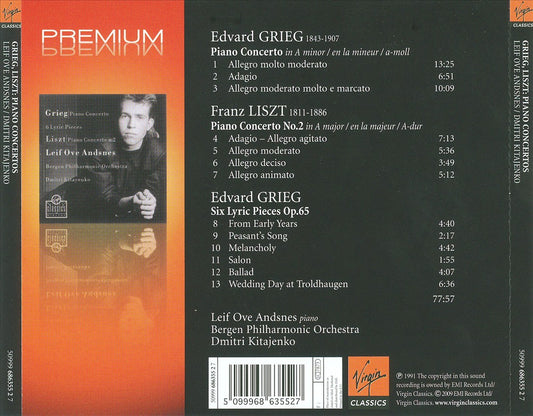 Grieg: Piano Concerto; 6 Lyric Pieces; Liszt: Piano Concerto No. 2 cover art