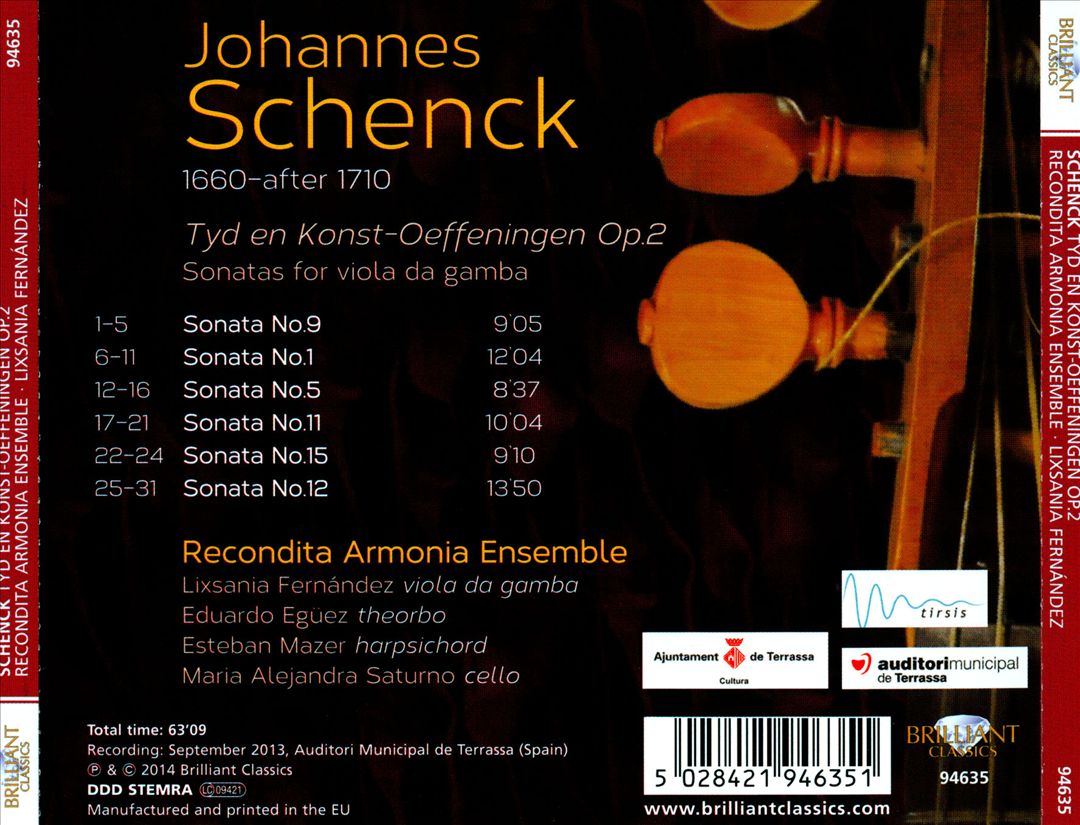 Schenck: Tyd en Konst-Oeffeningen, Op. 2 cover art