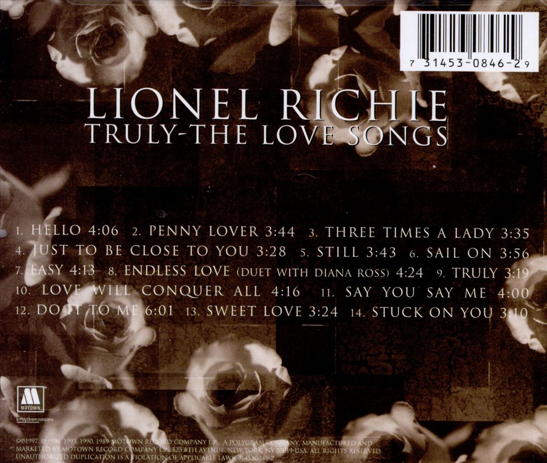Truly: The Love Songs cover art
