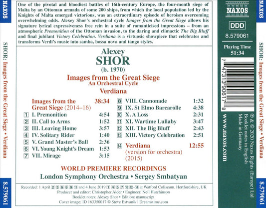 Alexey Shor: Images from the Great Siege; Verdiana cover art