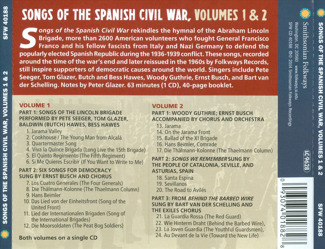 Songs of the Spanish Civil War, Vols. 1 & 2 cover art