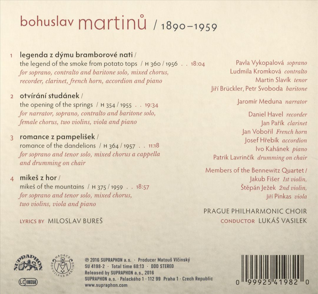 Bohuslav Martinu: Cantatas cover art