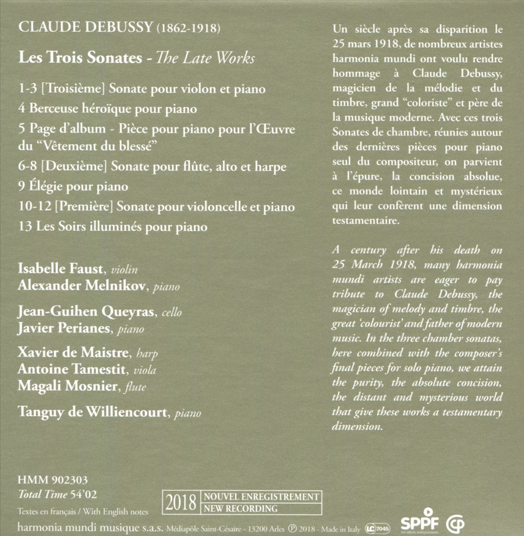 Debussy: Les Trois Sonates – The Late Works cover art