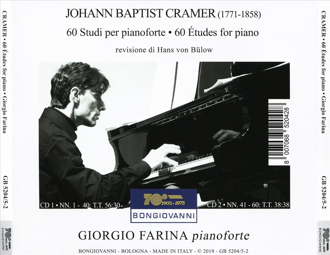 Johann Baptist Cramer: 60 Études for Piano (revisione di Hans von Bülow) cover art