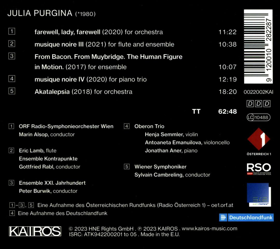 Julia Purgina: Musique Noire cover art