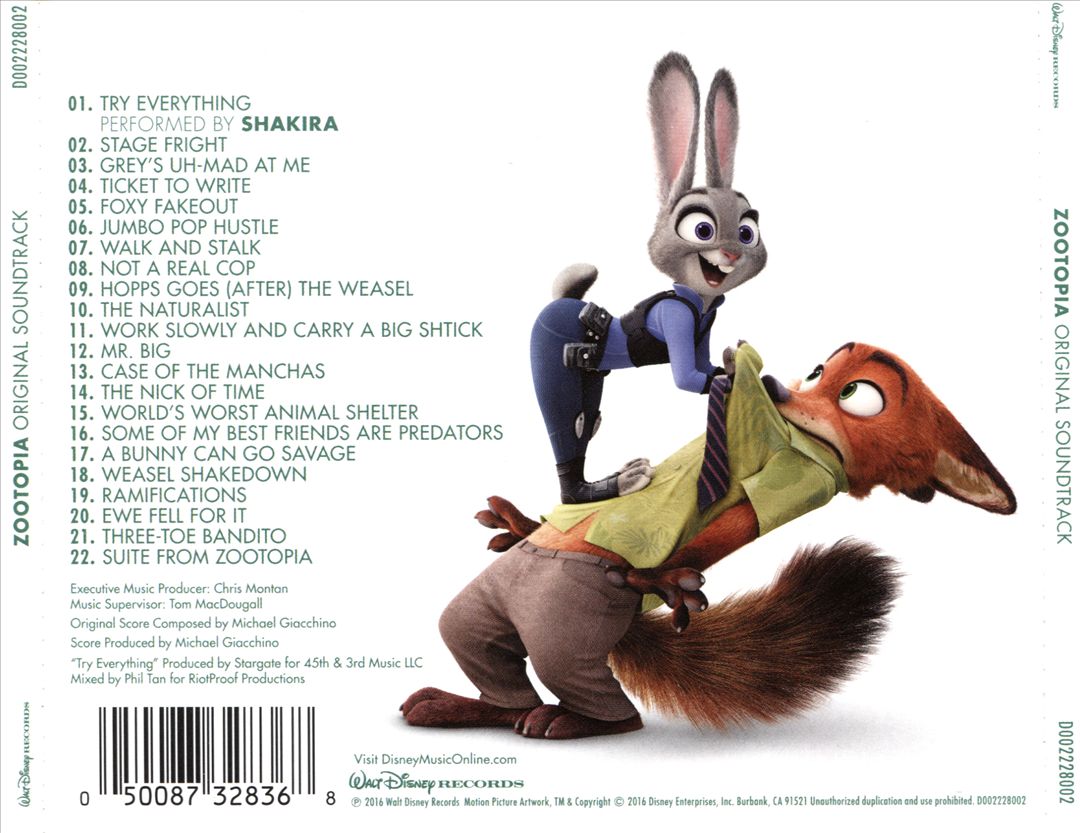 Zootopia [Original Motion Picture Soundtrack] cover art