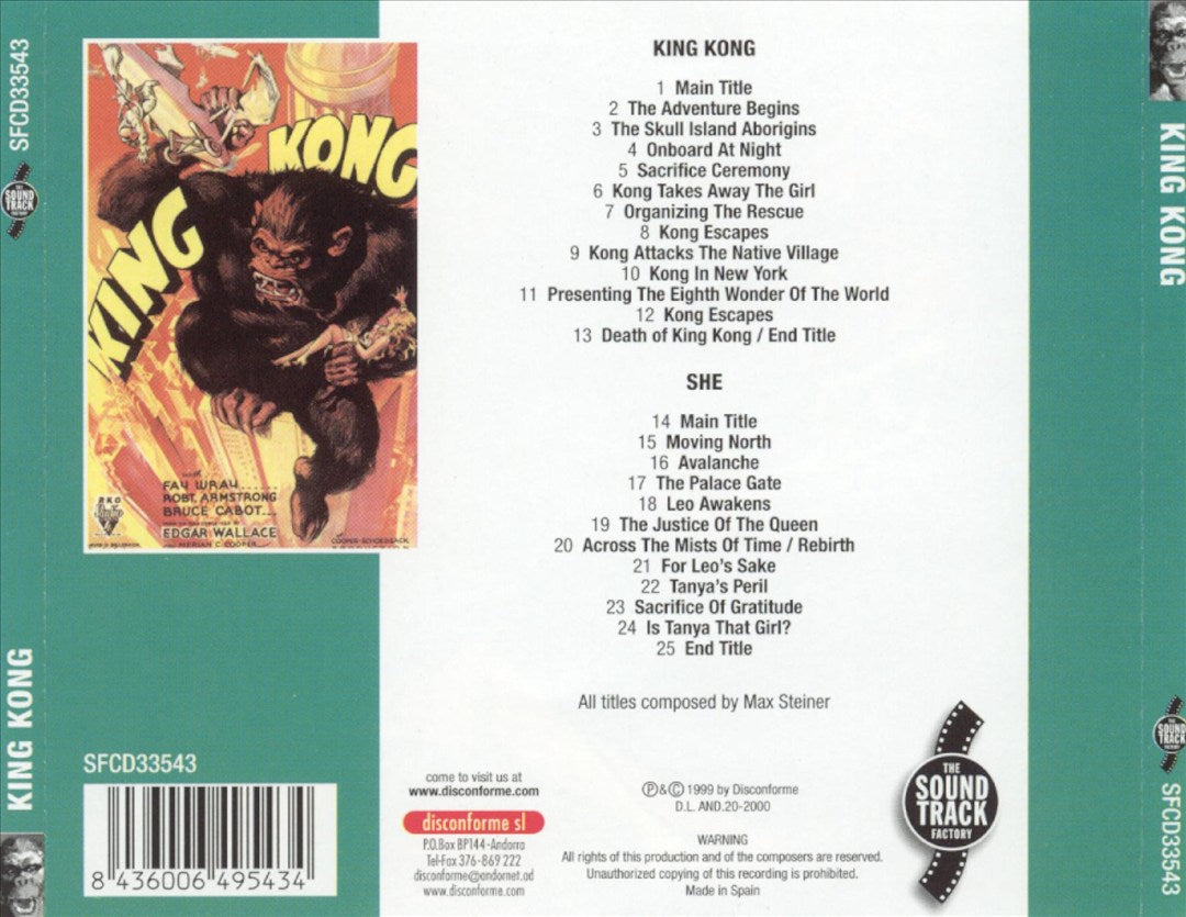 King Kong; She [Music from the Motion Pictures] cover art