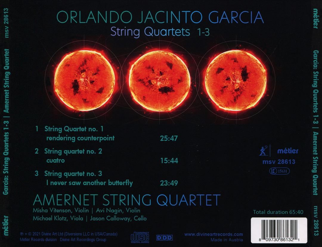 Orlando Jacinto Garcia: String Quartets 1-3 cover art