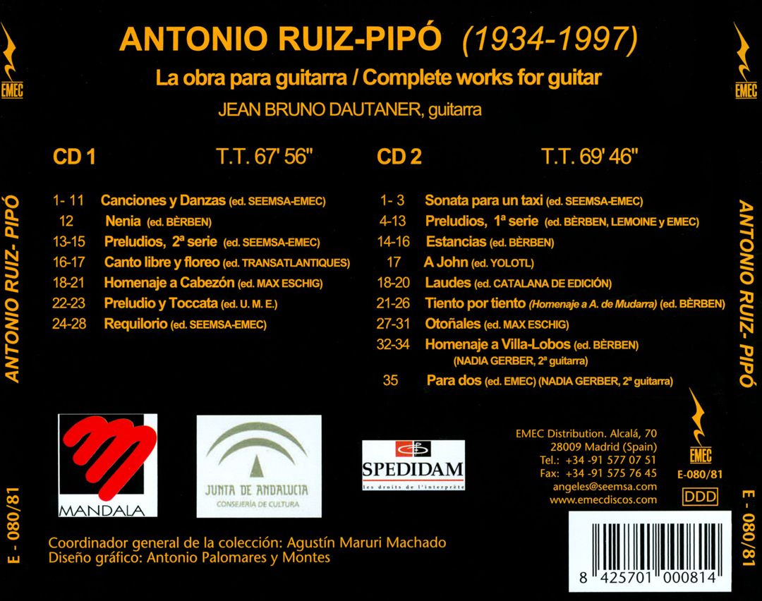 Spanish Composers of Today, Vol. 9/10: Antonio Ruiz-Pipó cover art