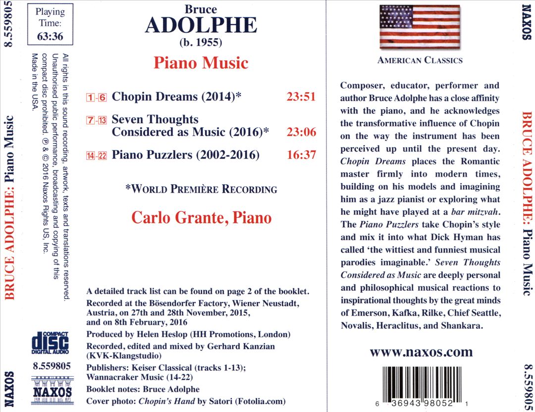 Bruce Adolphe: Chopin Dreams cover art