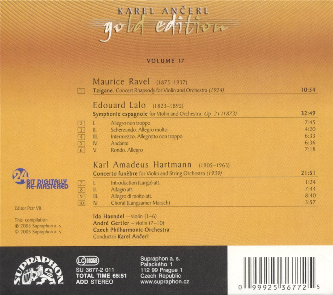 Karel Ancerl Conducts Ravel, Lalo, Hartman cover art