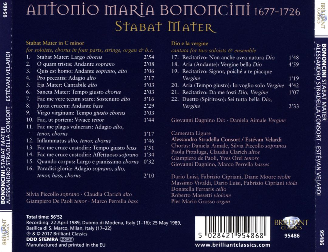 Bononcini: Stabat Mater cover art