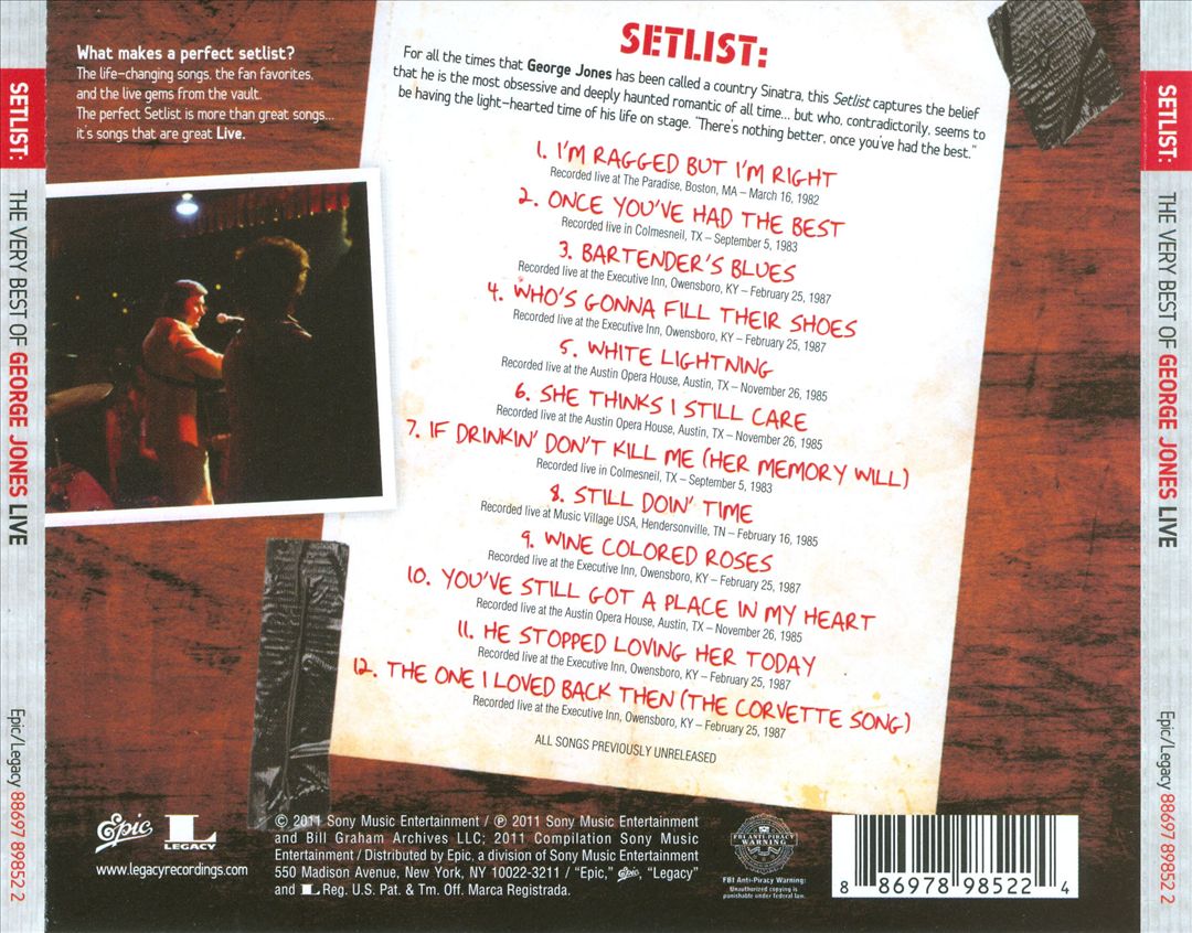 Setlist: The Very Best of George Jones Live cover art