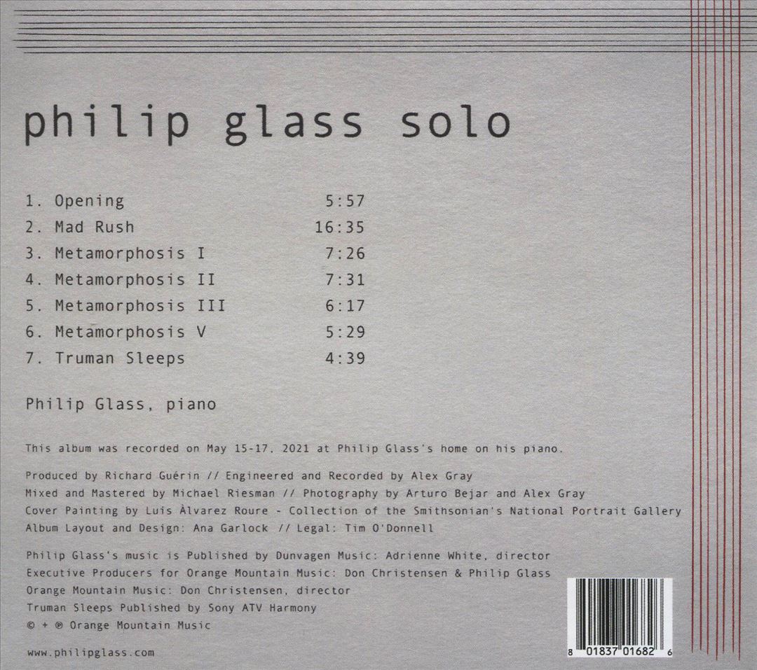 Philip Glass Solo cover art