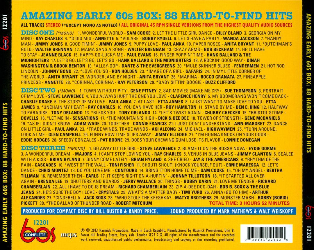 Amazing Early 60s Box: 88 Hard-to-Find Hits cover art