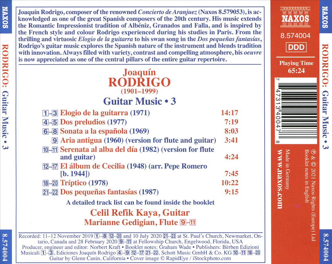 Rodrigo: Guitar Works, Vol. 3 cover art