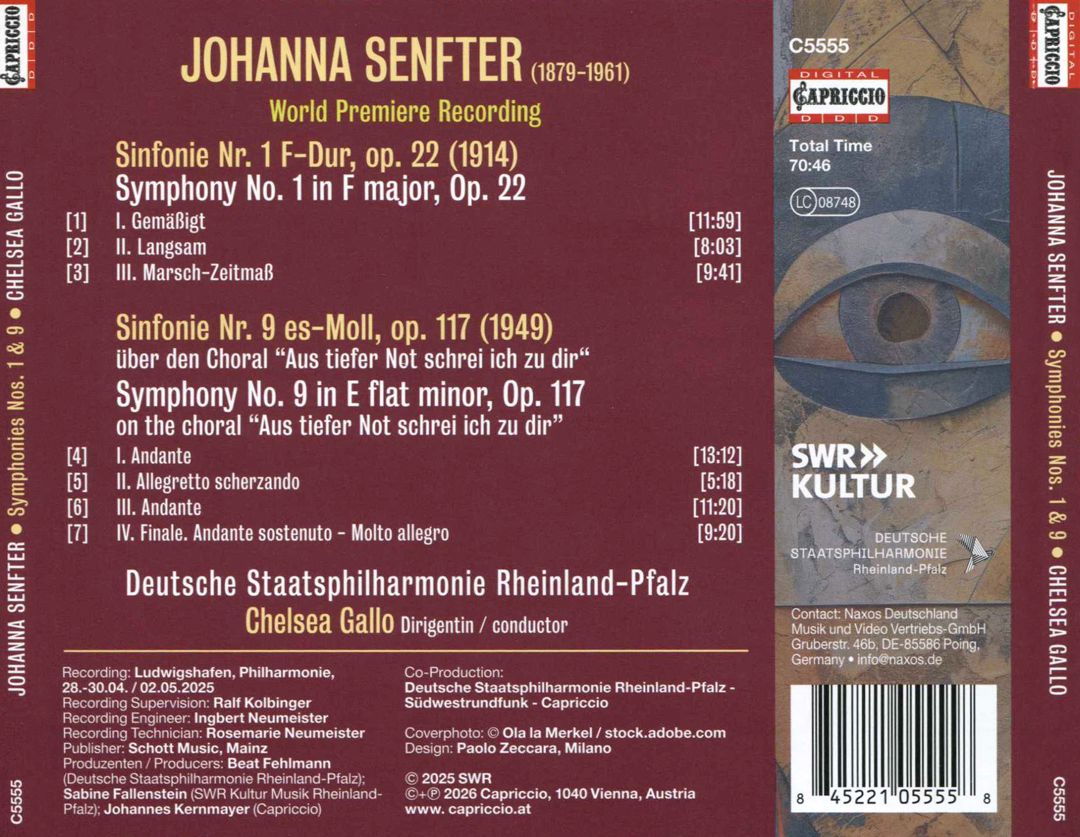 Johanna Senfter: Symphonies Nos. 1 & 9 cover art
