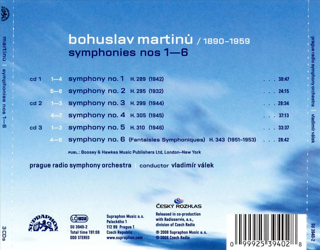 Martinü: Symphonies Nos. 1-6 cover art