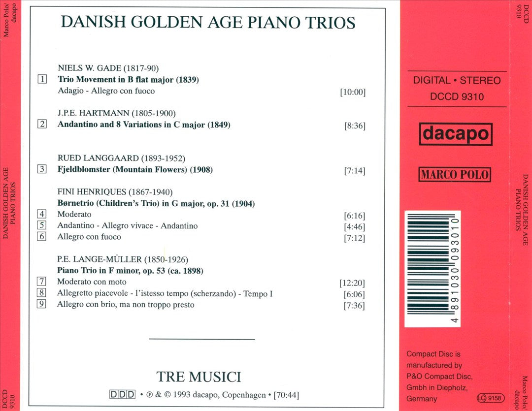 Danish Golden Age Piano Trios cover art