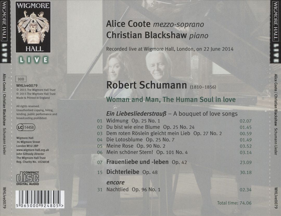 Schumann Lieder: Frauenliebe und -leben; Dichterliebe cover art