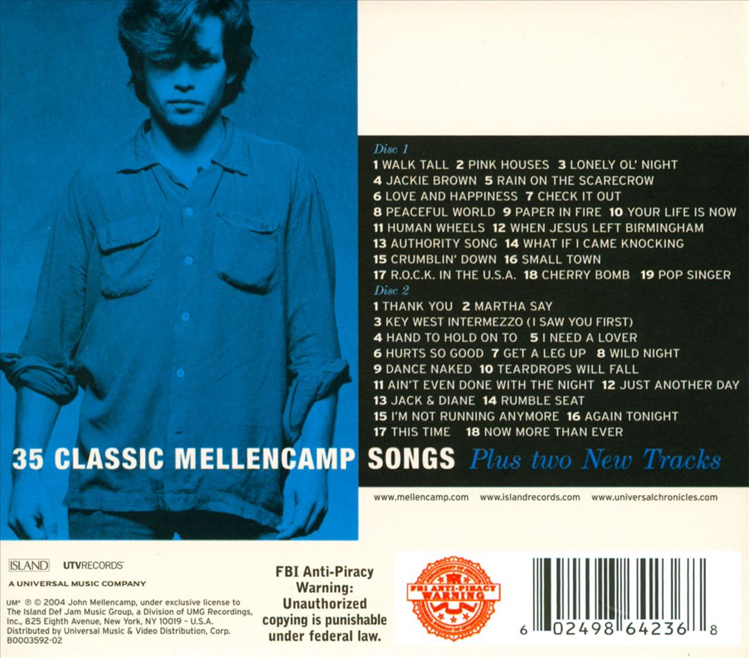 Words And Music: John Mellencamp's Greatest Hits cover art