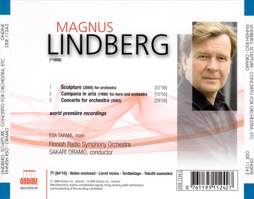 Magnus Lindberg: Sculpture; Campana in aria; Concerto for orchestra cover art
