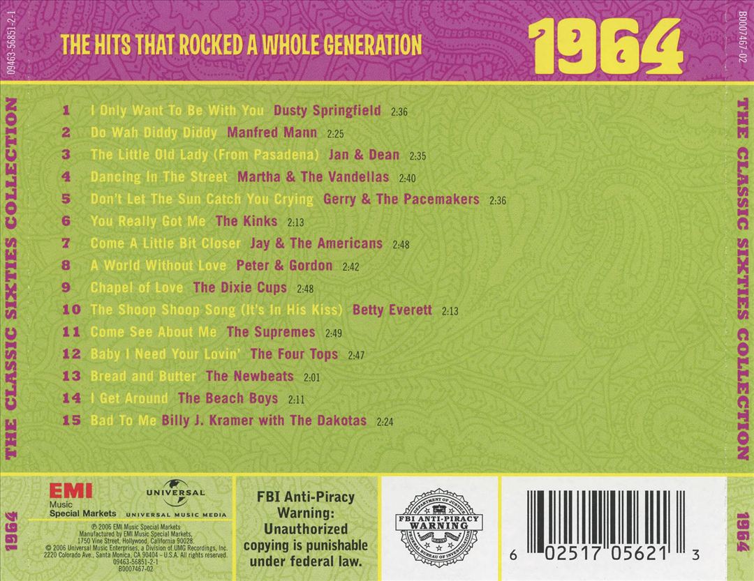 Classic Sixties Collection: 1964 cover art