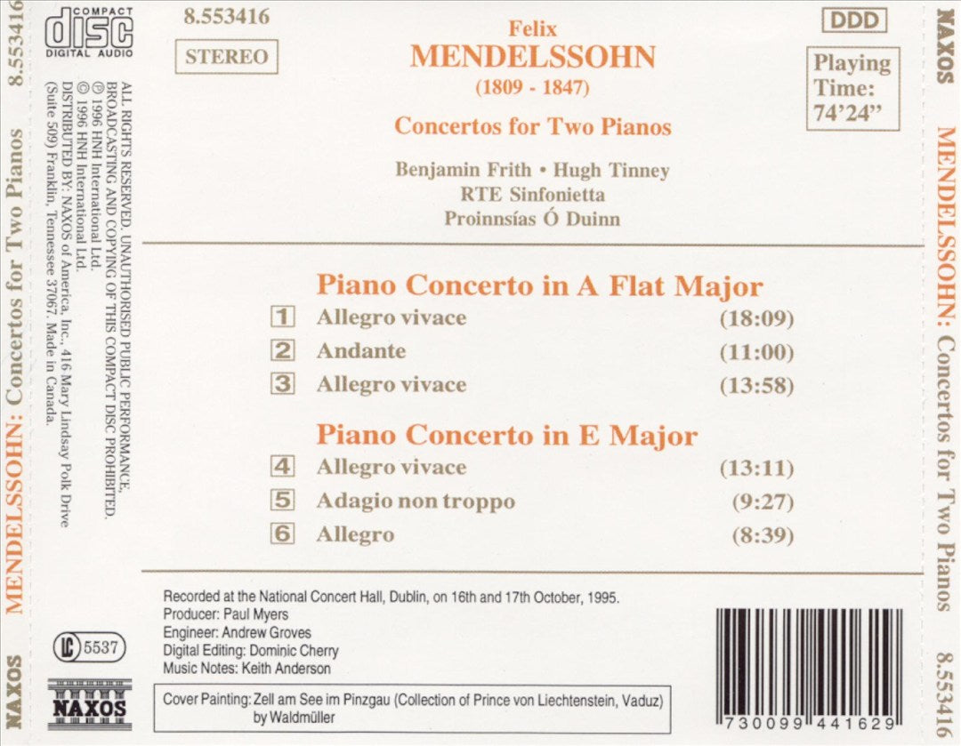 Mendelssohn: Concertos for 2 Pianos cover art