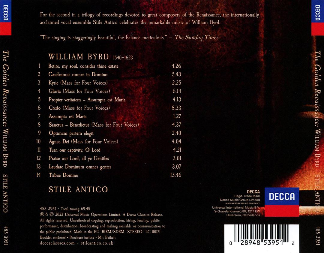 Golden Renaissance: William Byrd cover art