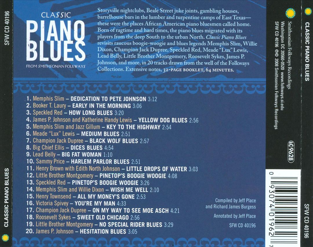 Classic Piano Blues from Smithsonian Folkways cover art