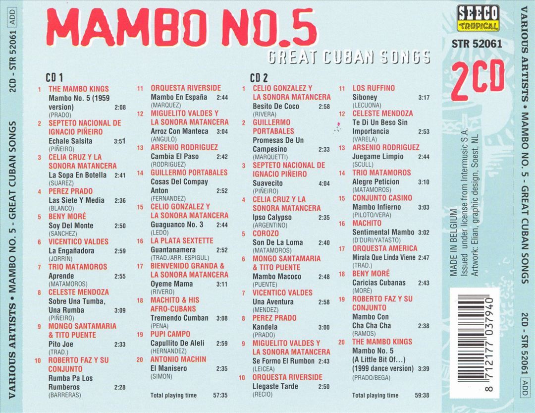 Mambo 5: Great Cuban Songs cover art