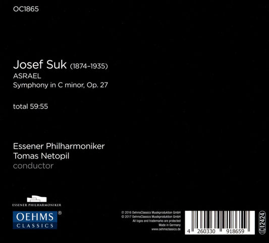 Josef Suk: Asrael cover art