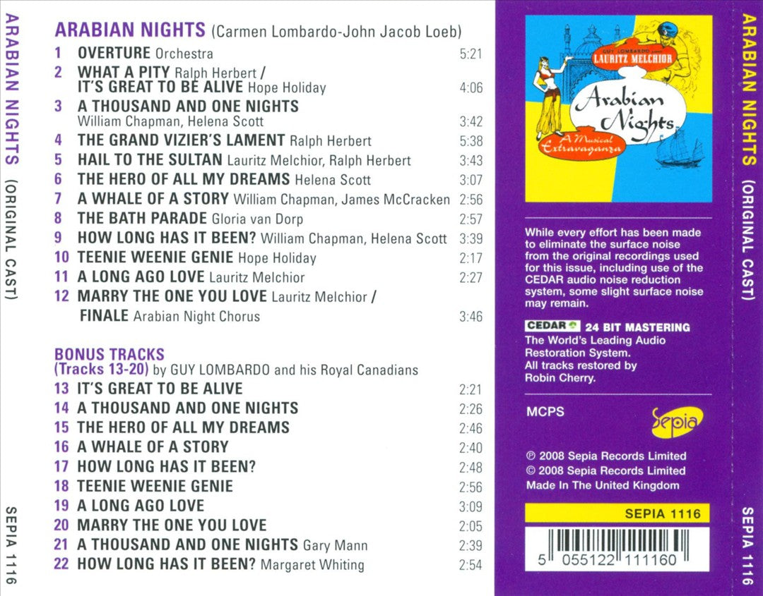 Arabian Nights [Original Cast Recording] cover art