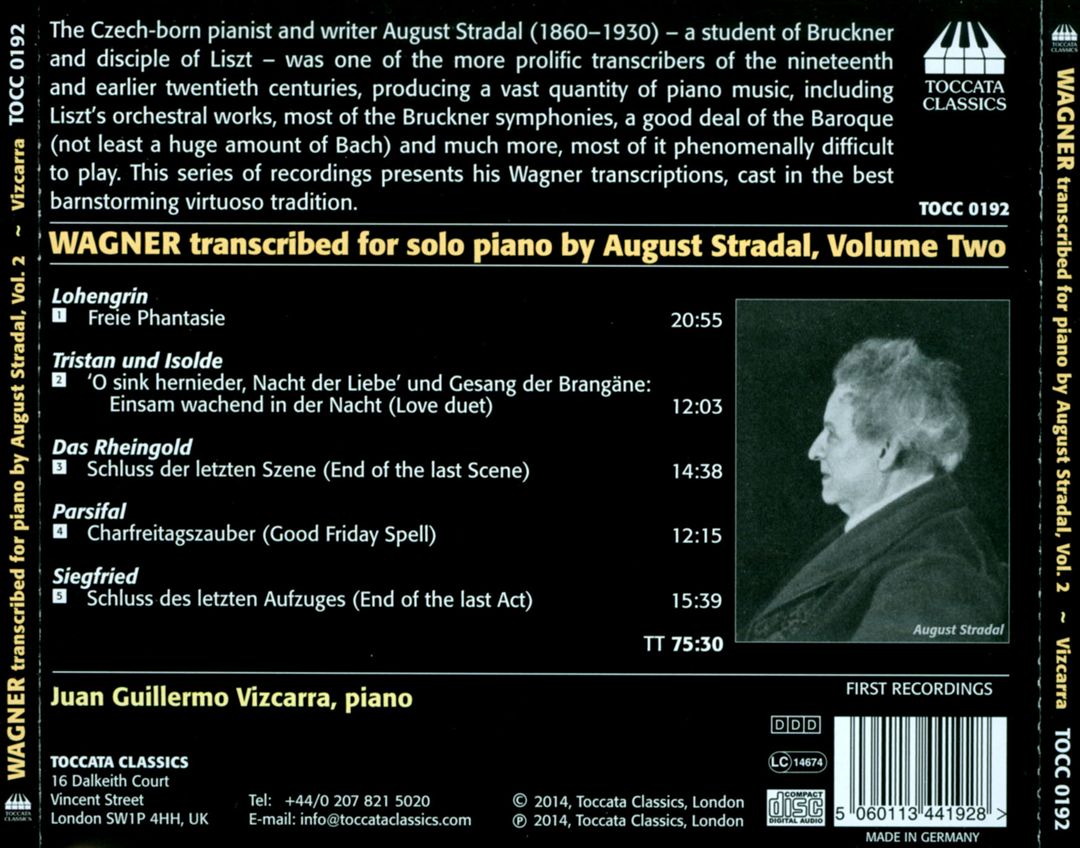 Wagner: Transcribed Solo Piano by August Stradel, Vol. 2 cover art