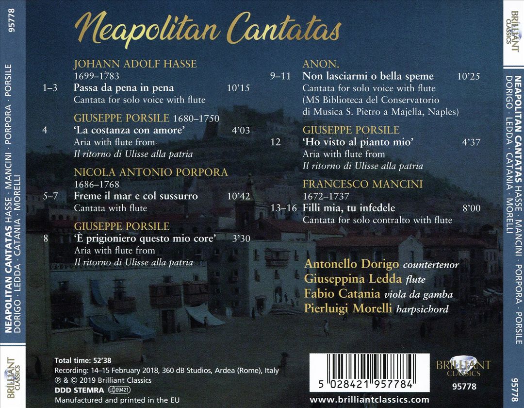 Neapolitan Cantatas: Hasse, Mancini, Porpora, Porsile cover art