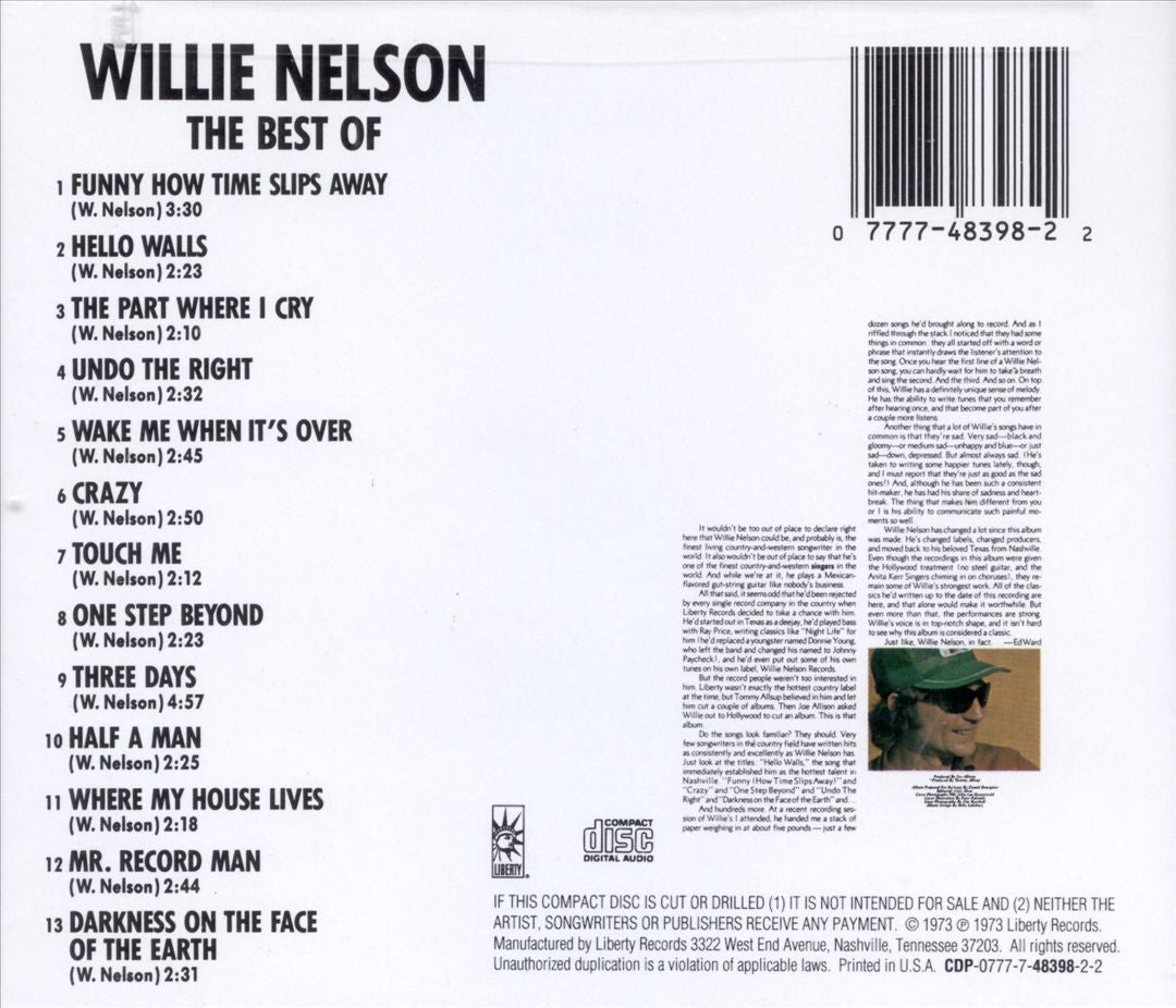 Best of Willie Nelson [Capitol/EMI] cover art