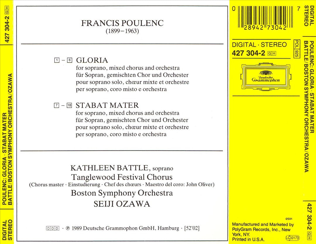 Poulenc: Gloria; Stabat Mater cover art