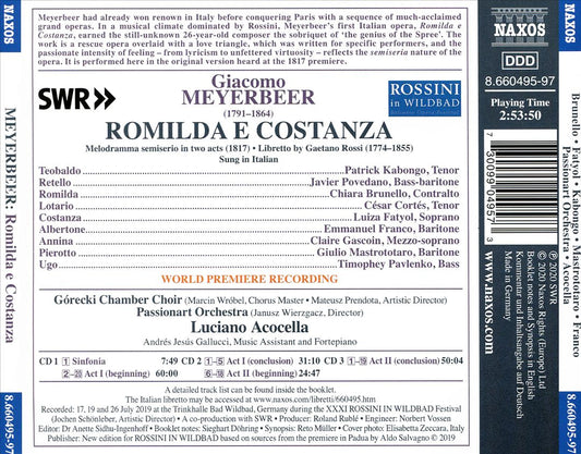 Meyerbeer: Romilda e Costanza cover art